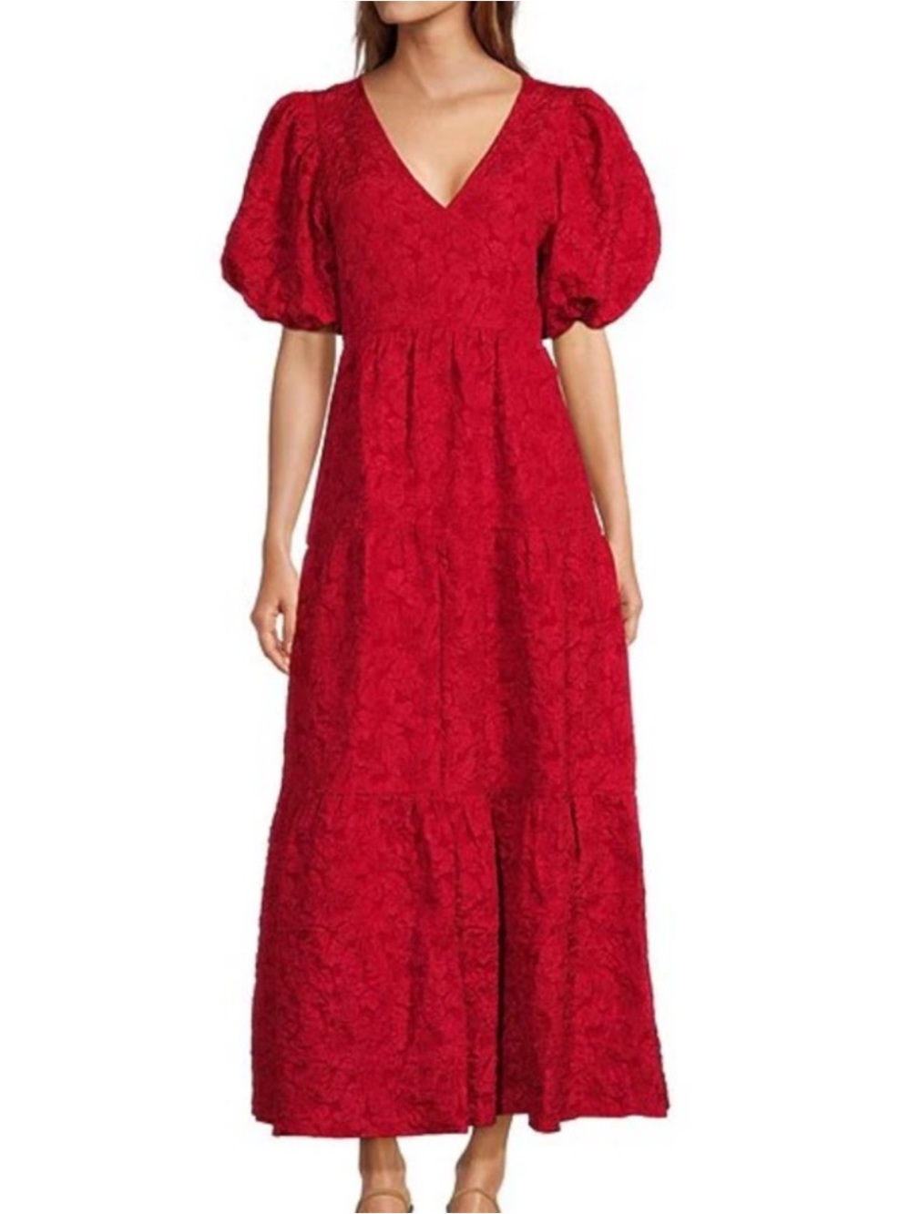 Sugarlips Arielle Jacquard V Neck Short Puff Sleeve
Tiered Maxi Dress